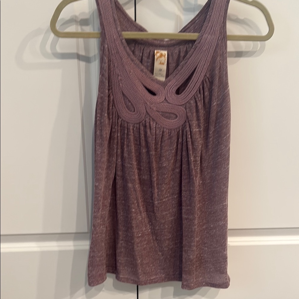 Anthropologie Purple Cut Out Sleeveless Tank Top